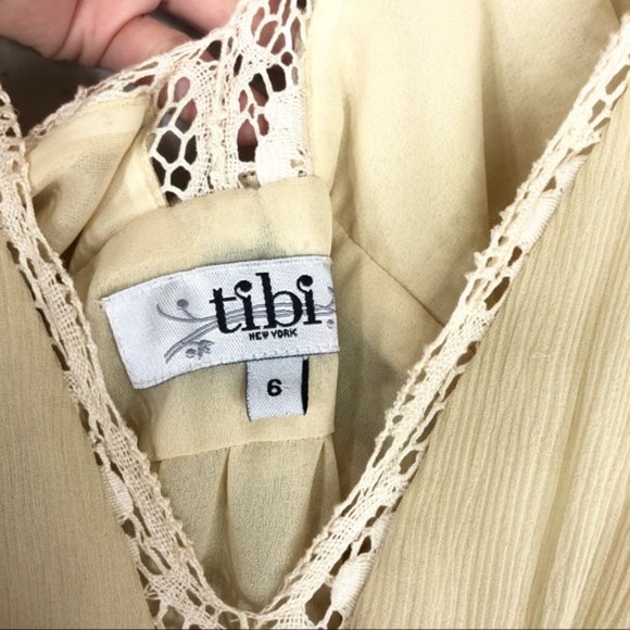 NWT Tibi Cream Silk Floral Embroidered Dress Size 6 - Picture 5 of 13